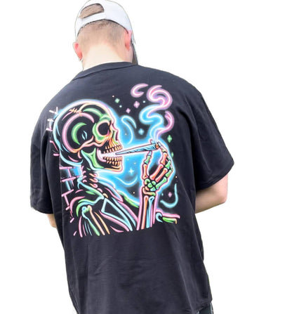 Smoking Skeleton Premium Oversized Shirt